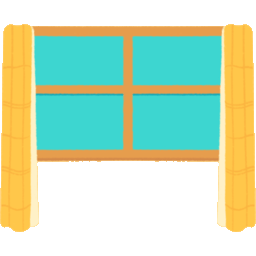 Yellow Curtain Window