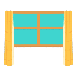 Yellow Curtain Window